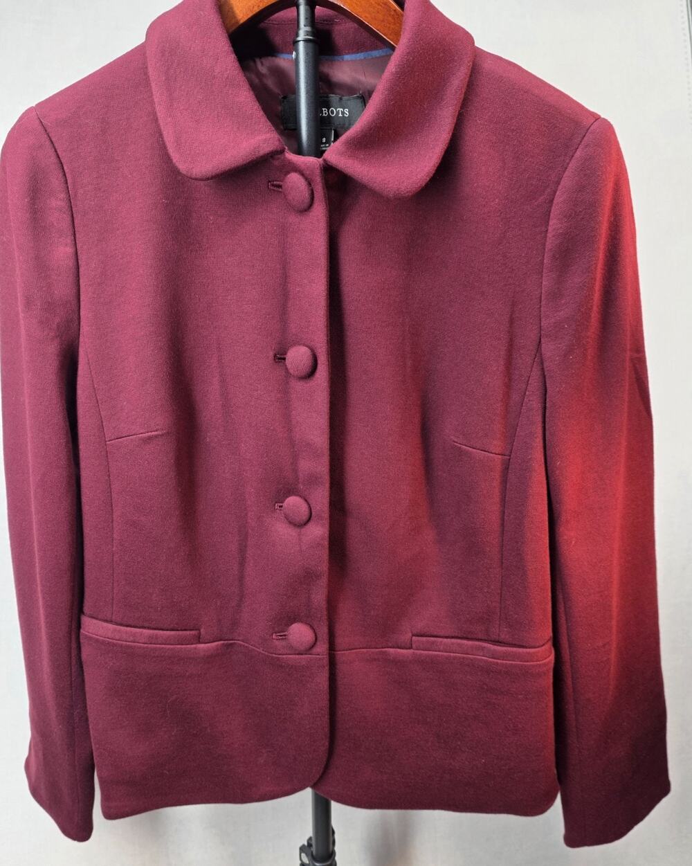 NWT Talbots Women's Size 8 Burgundy Wine Collared Blazer Dress Jacket‎ Classic